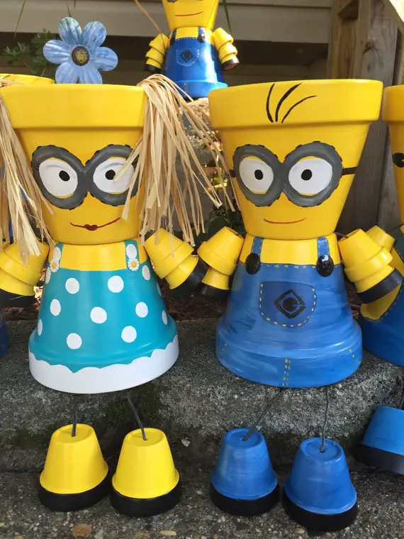 Minion Terra Cotta Pots DIY Instructions and Ideas - CUTE!