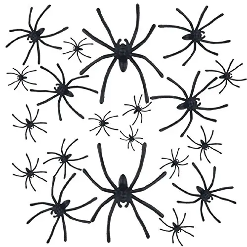 ABC® 20 PC Halloween Plastic Black Spider Joking Toys Decoration Realistic