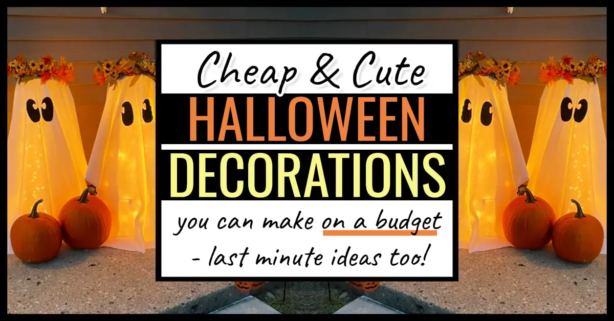 Halloween Decorations on a Budget-front porch ghosts and more DIY decorating Projects