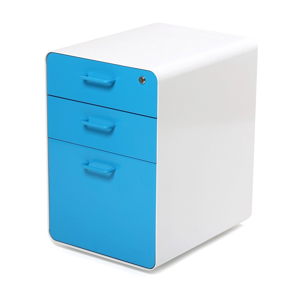 LOVE this bright blue file cabinet!  Totally want it for my apartment