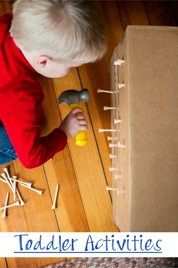 Toddler Activities!  Use an old cardboard box and keep 'em busy! Would you let YOUR toddler do this?
