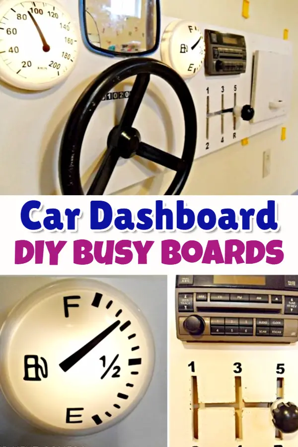 Sensory Board Ideas!  DIY busy activity board that looks like a car dashboard - fun for a one year old or toddler!