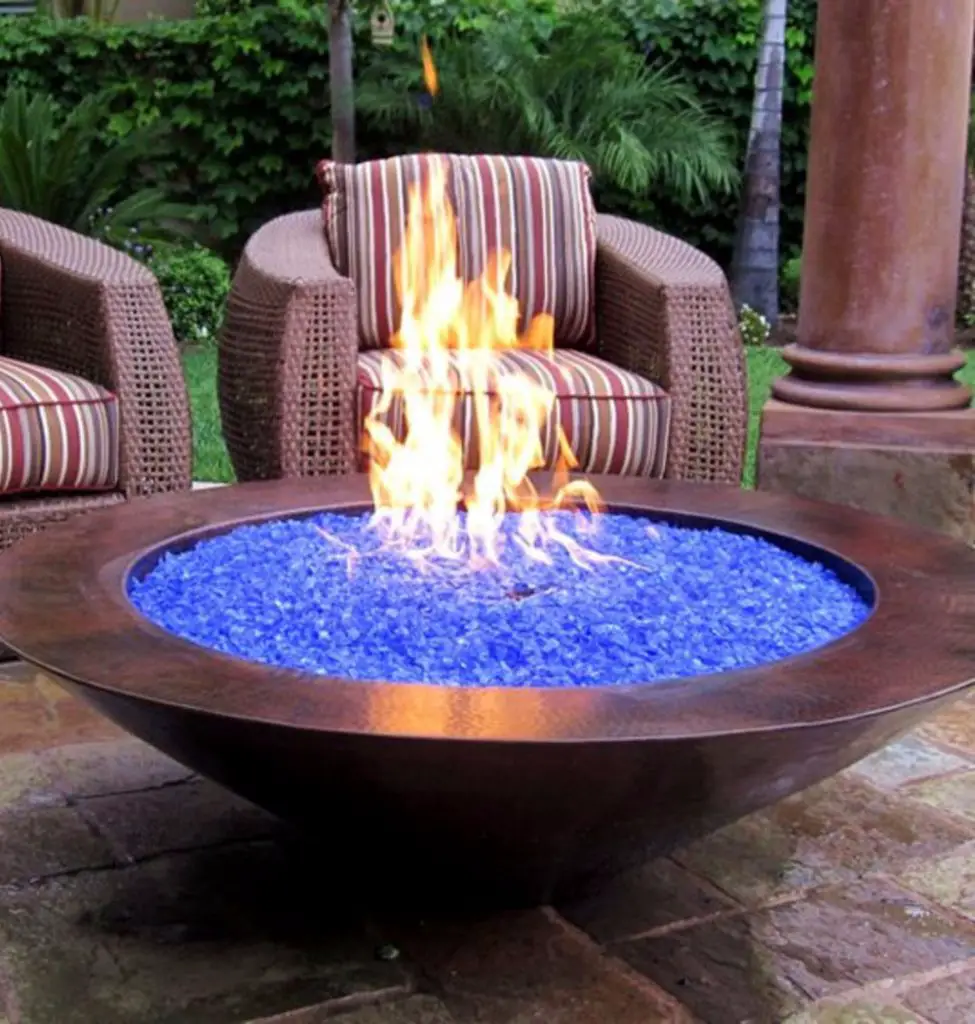 outdoor glass fire pit ideas