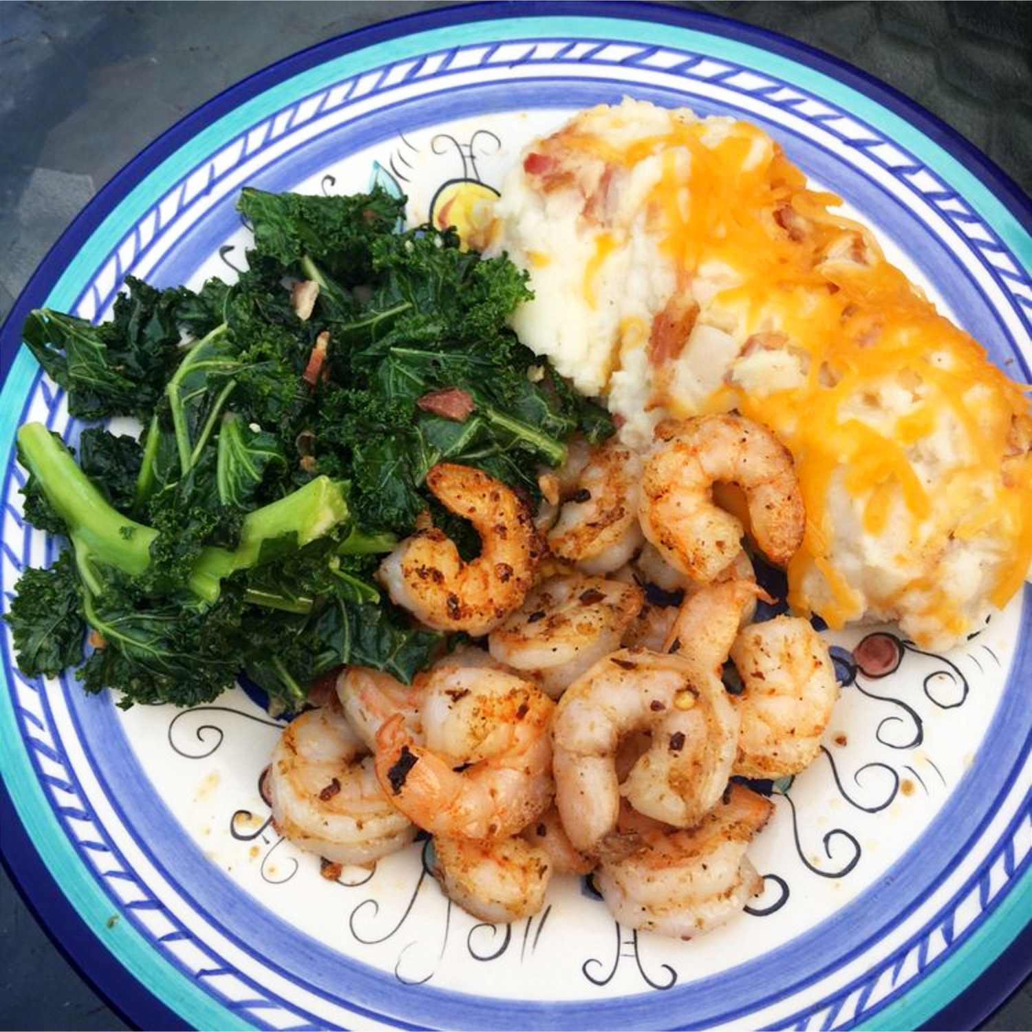 Low carb comfort food recipes - loaded cauliflower and spicy shrimp - YUM! #lowcarbrecipes #ketogenicdiet #ketorecipes #lowcarbmeals #healthysnacks #healthydinnerrecipes #chickenrecipes #easydinnerrecipes #mealpreprecipes #ketosnacks