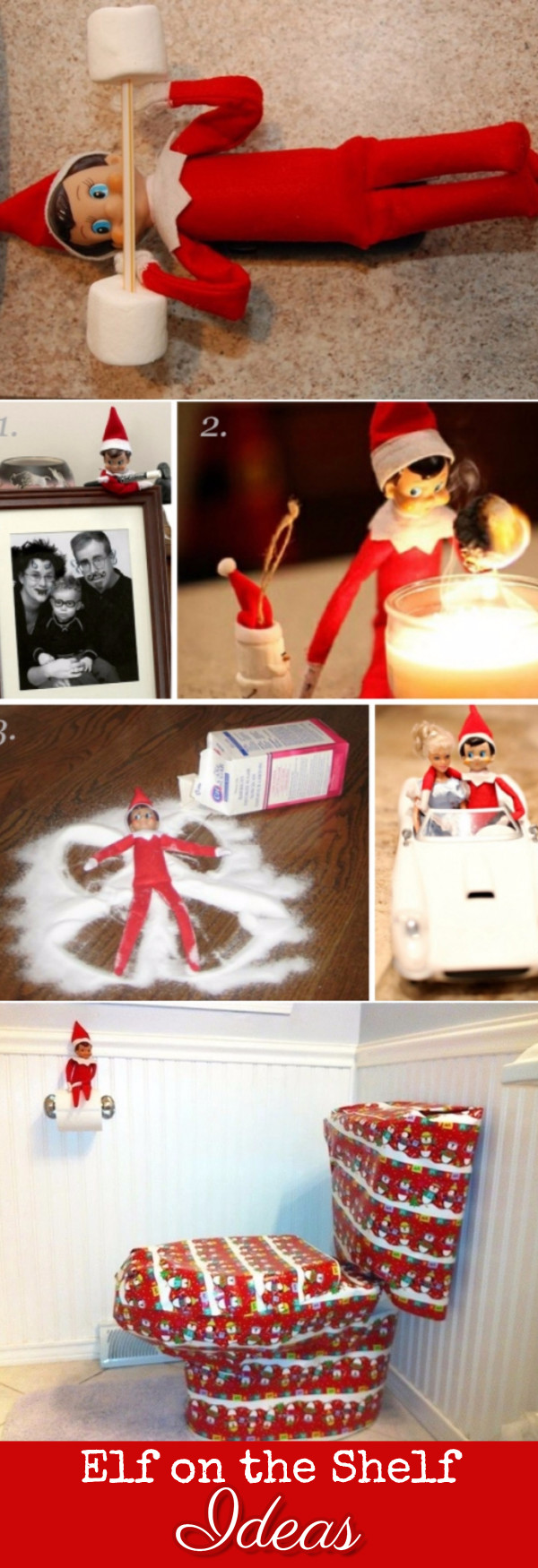 Elf on the Shelf ideas for night pranks this Christmas - great last minute Elf on the Shelf ideas too