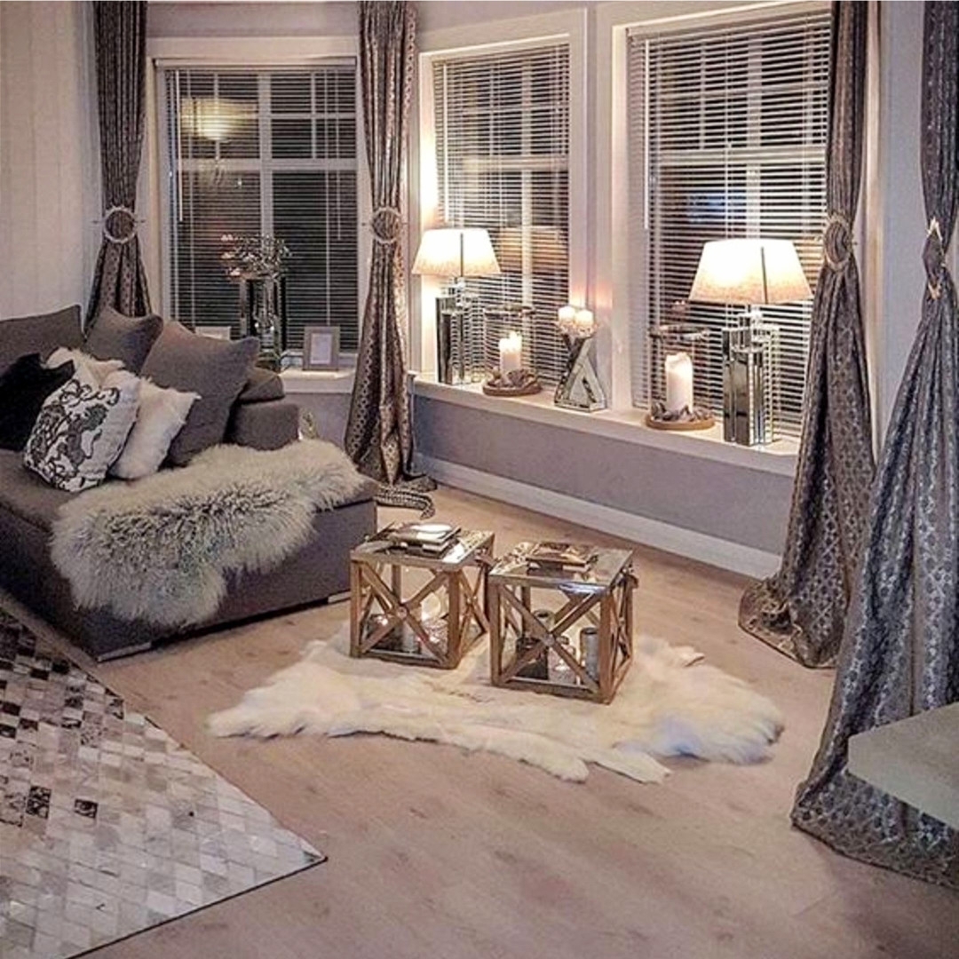 Neutral gray living room decor