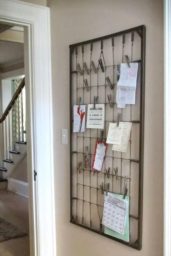 DIY Wall Organizer - Old crib mattress turned into a wall organizer. Clever way to repurpose and upcycle!