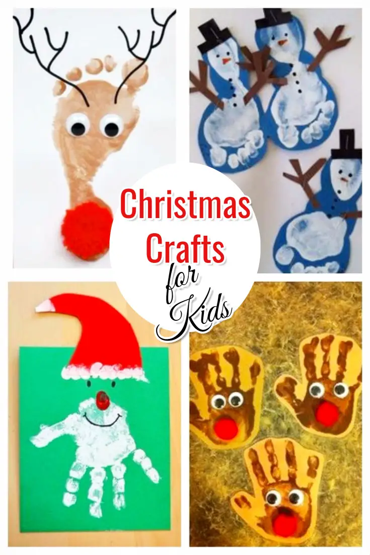 Christmas Crafts for Kids • Handprint (and footprint) art ideas for Christmas 