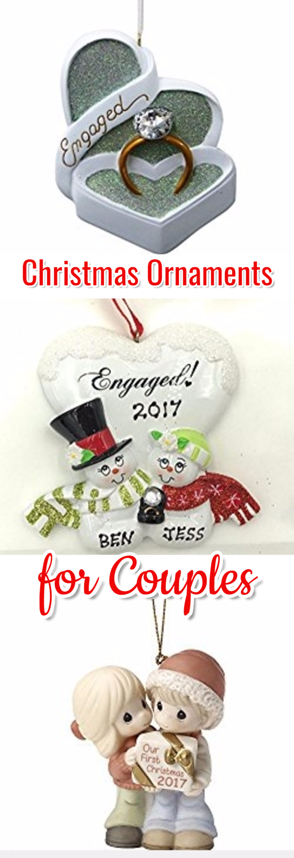 Christmas ornaments for couples - First Christmas married, newlyweds, engaged, first Christmas together and more