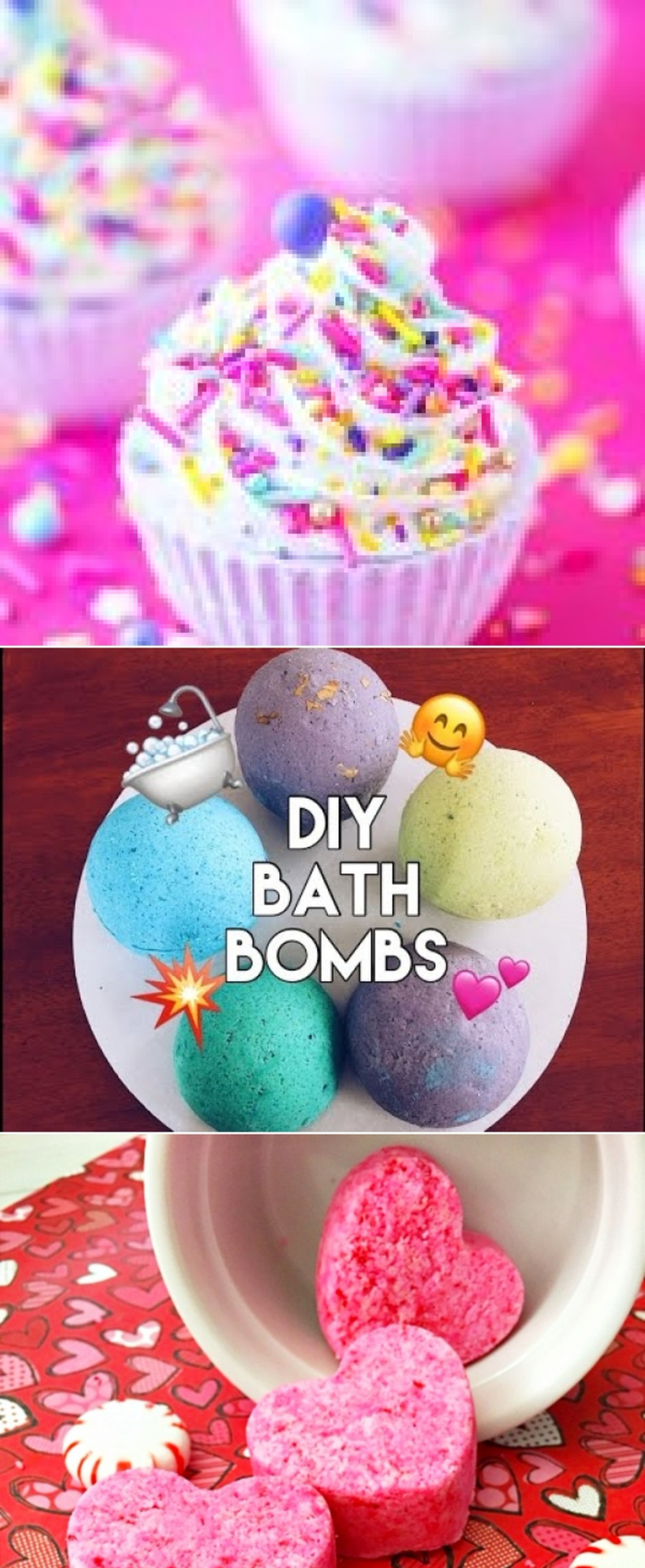 Bathbombs!  DIY bath bomb ideas and recipes to make homemade bath bombs and bath fizzies