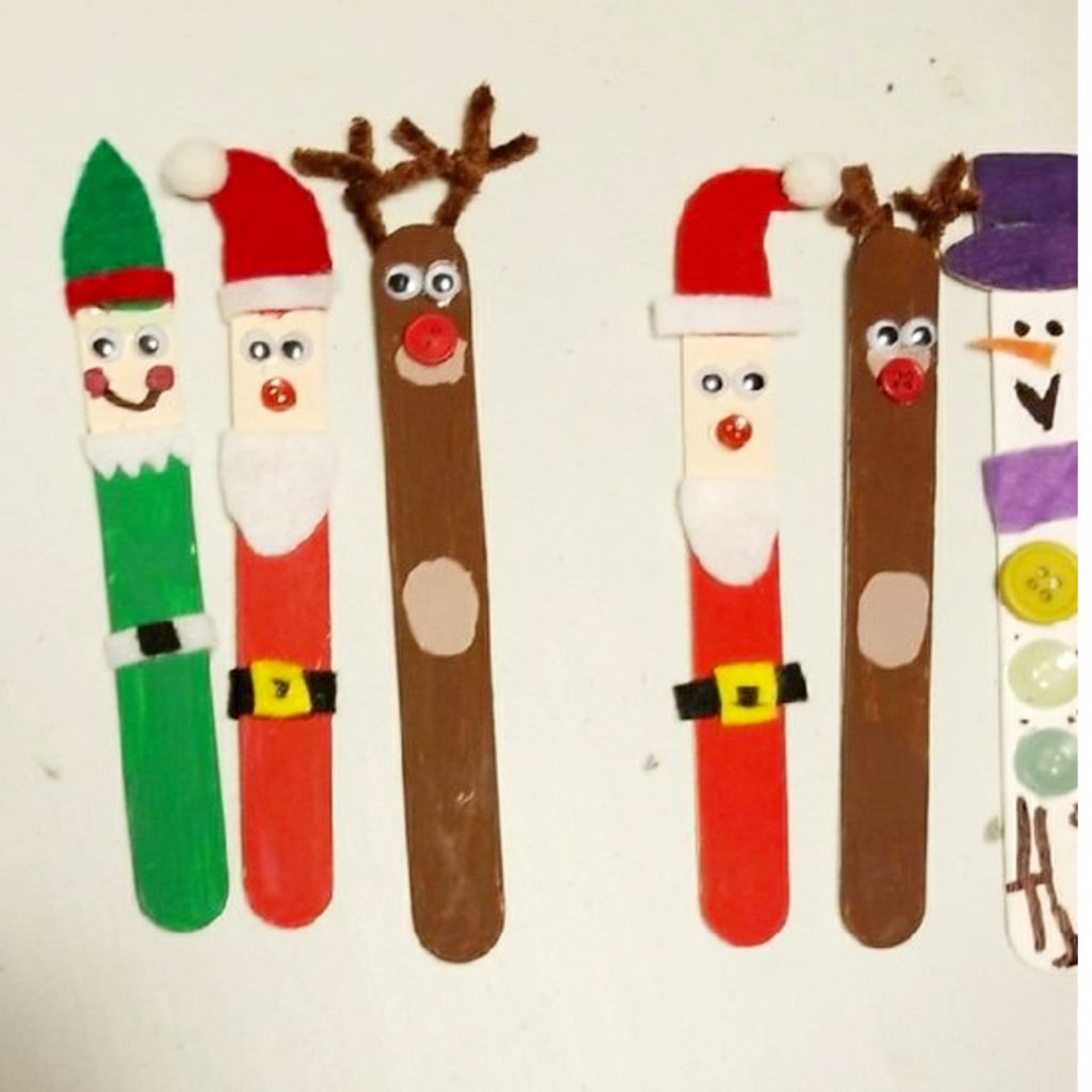 Зимняя палочка. Christmas Popsicle. DIY Christmas Crafts for Kids Templates Step by Step.