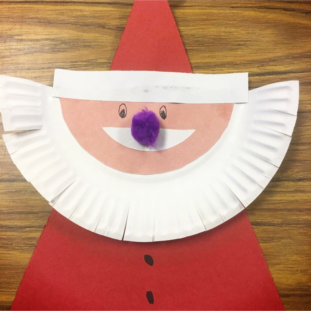 Easy paper plate Santa Christmas craft idea for kids