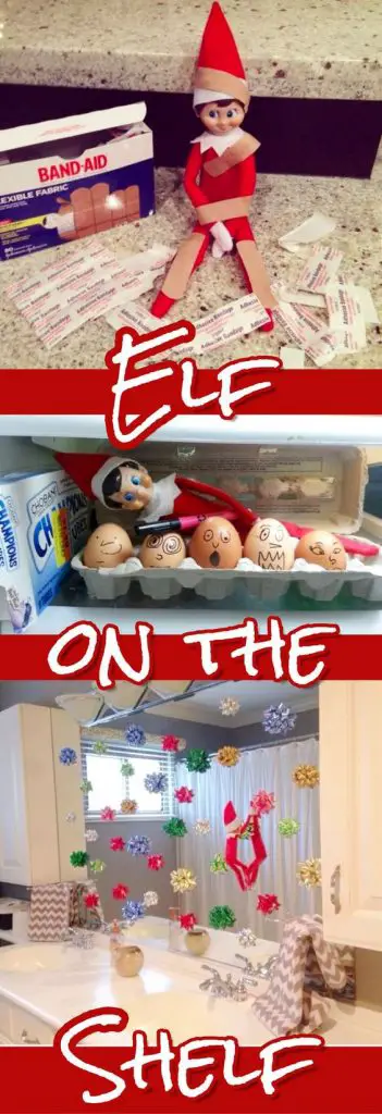 Easy (and funny) Elf on the Shelf Ideas. Great elf ideas for toddlers and kids of all ages!