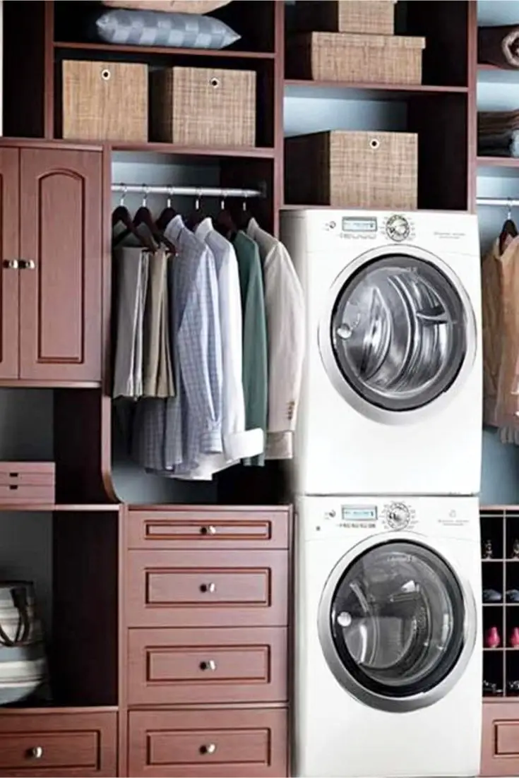 Laundry Nook Ideas - Laundry Nook In Bedroom - DIY Apartment Laundry Nook Ideas - hide washer and dryer in bedroom laundry nook area