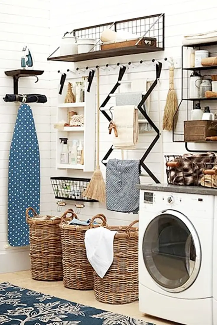 Garage Laundry Nook Area DIY Ideas - Laundry Nook In Garage - Garage Laundry Nook Ideas - convert part of garage into laundry room nook 