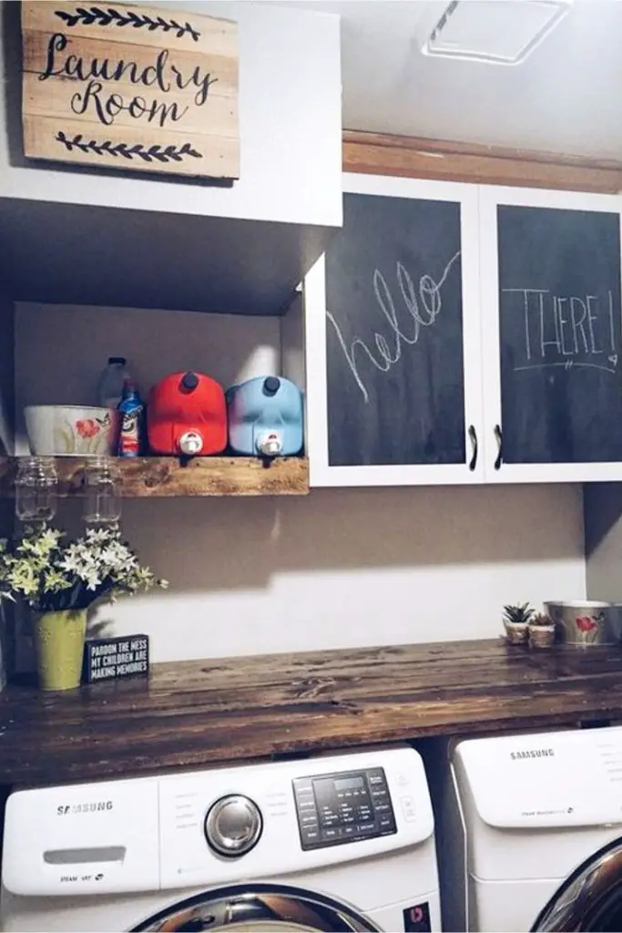 Laundry Nook Ideas With Stacked or Side By Side Washer Dryer (hidden