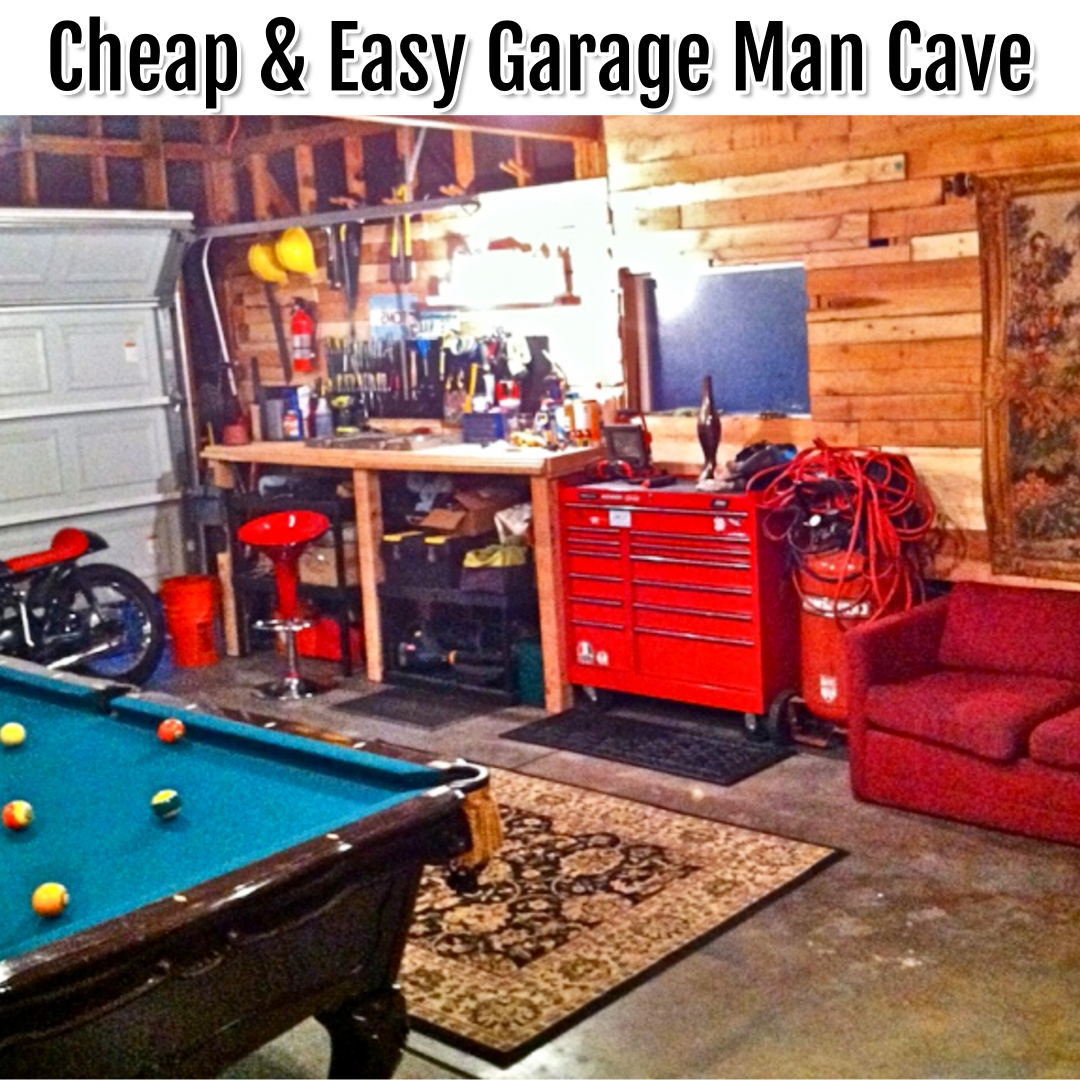 Man Cave Ideas - garage man cave ideas - half garage half man cave ideas on a budget - garage man cave photos and pictures for a budget man cave in your garage - affordable and inexpensive mancave ideas, decorating ideas, single car garage ideas, cheap man cave pics and garage man cave ideas pictures, DIY man cave bar, man cave accessories and cool stuff to put in a man cave (garage OR basement man caves) - awesome man cave ideas!