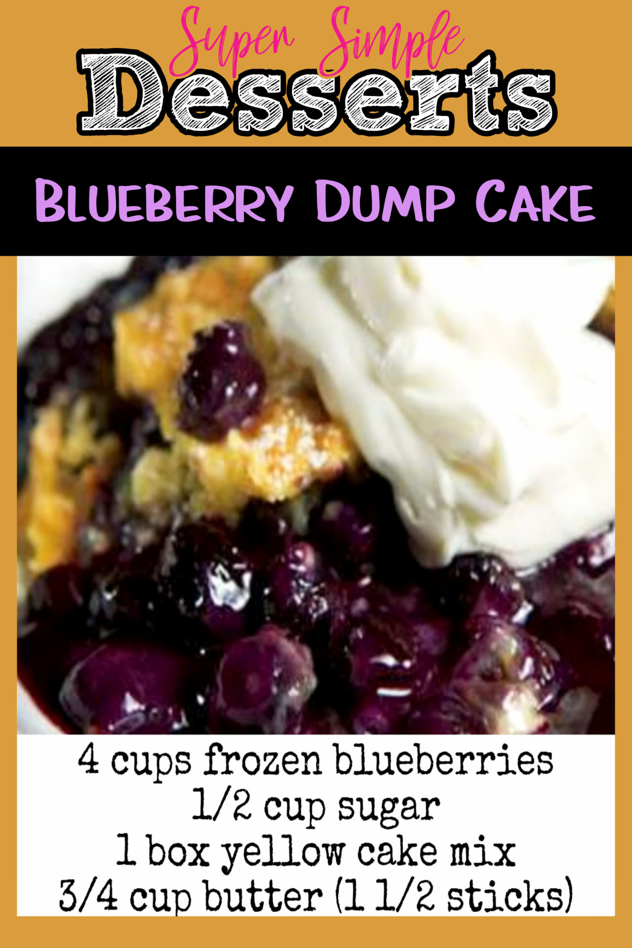 blueberry dump cake recipe with frozen blueberries and cake mix
