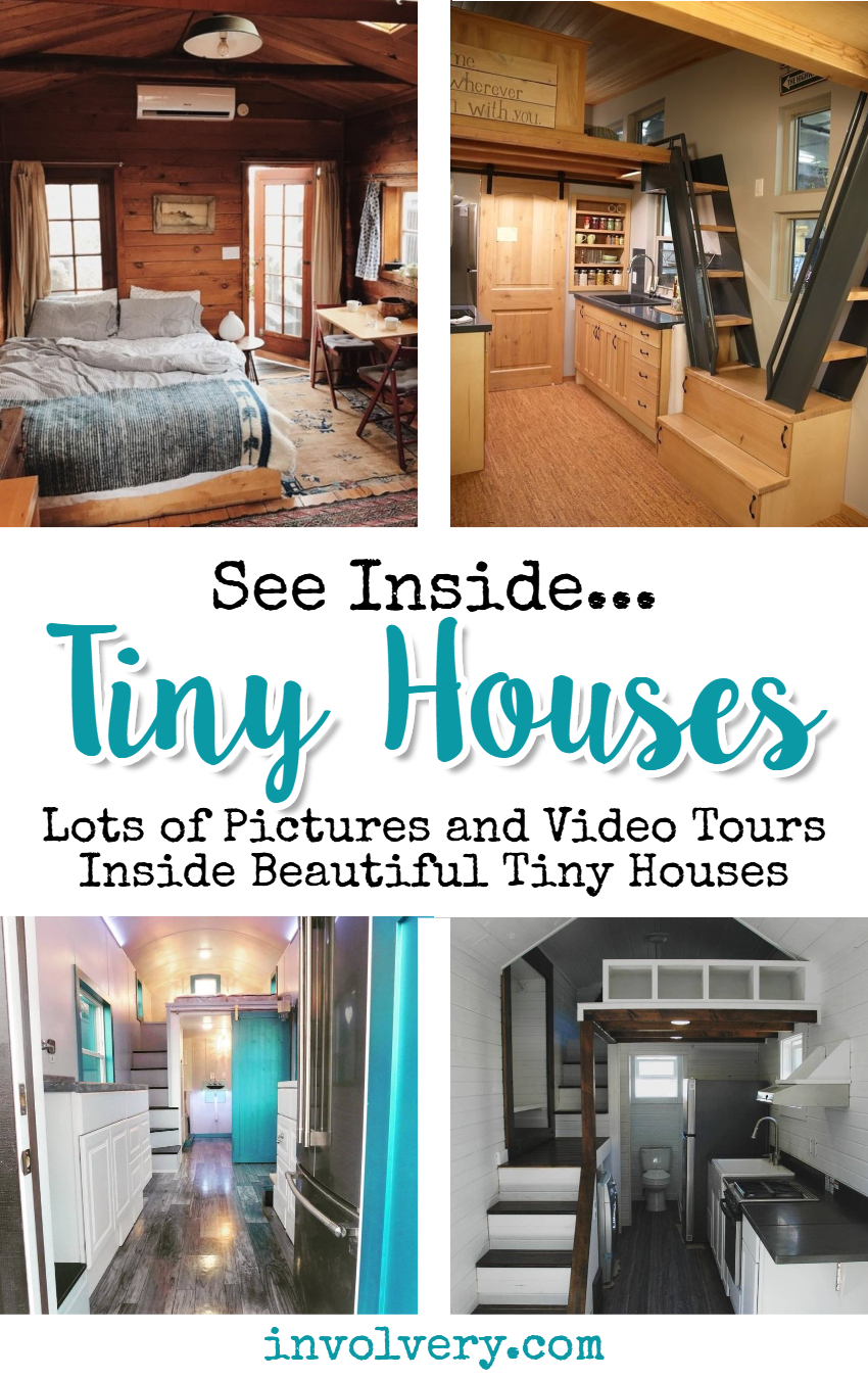 Tiny House Ideas!  See INSIDE tiny houses, tiny house plans, tiny house bathroom, living room, kitchen, bedroom and storage interior tiny house ideas  and more!