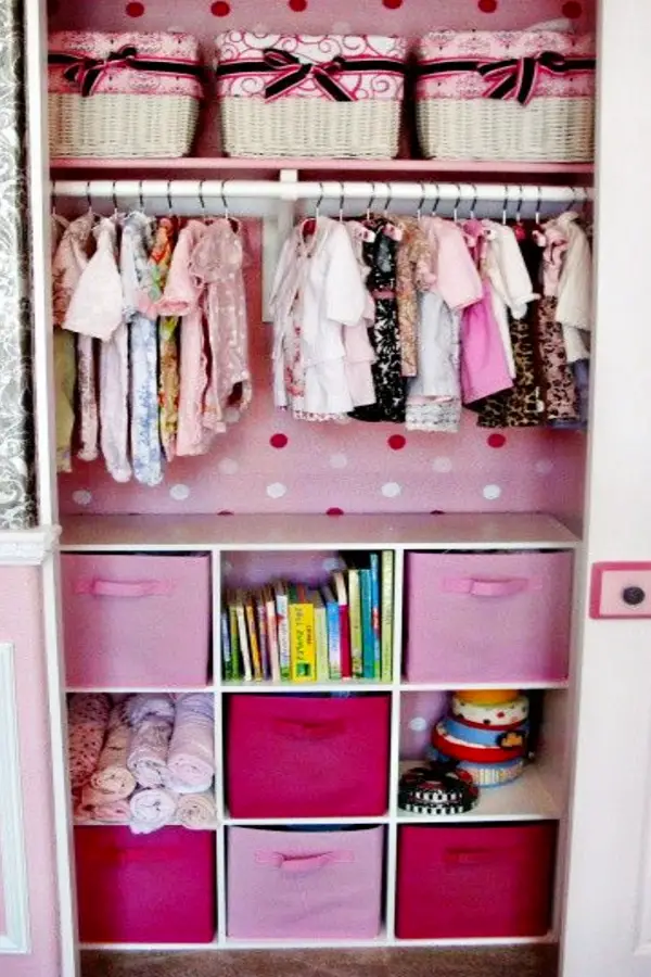 Nursery Closet Organization ideas - Beautiful nursery closet idea for a baby girl