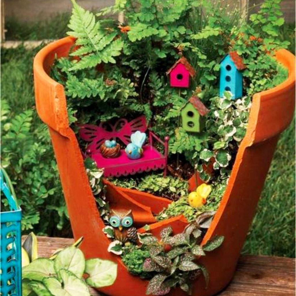 Ideas for clay pots -  make a fairy garden