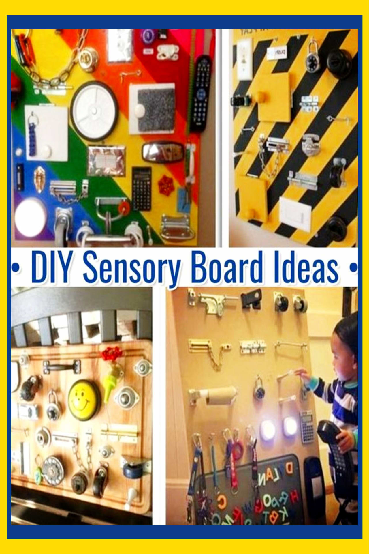 Learning and busy sensory board activity boards for 1 year olds - DIY activity boards and creative busy board DIY ideas