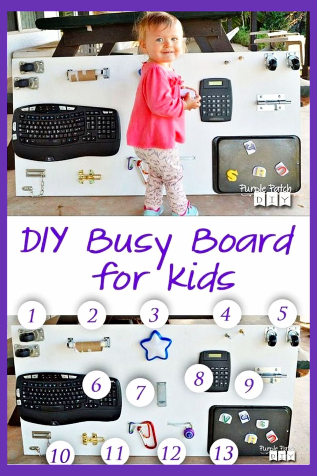 Toddler Sensory Board - love these sensory toys for toddlers and babies - this is the ultimate DIY sensory board!