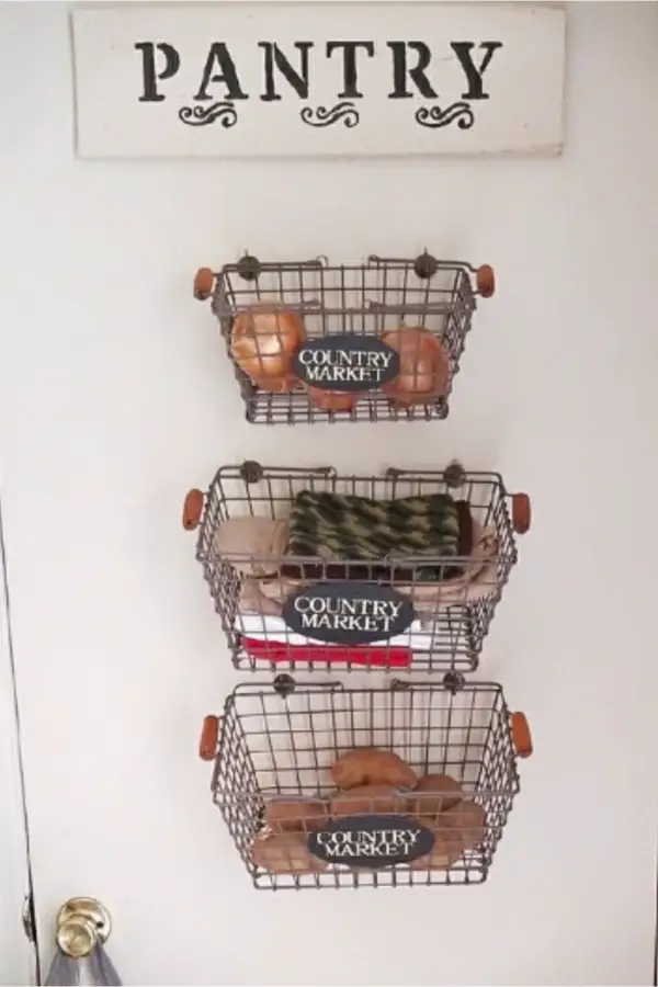 wall baskets - hanging wall baskets for kitchen storage
