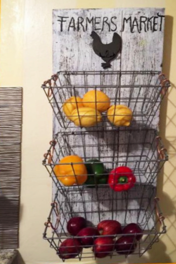 Kitchen baskets for storage - hanging kitchen fruit baskets for fruits and vegetables storage DIY ideas