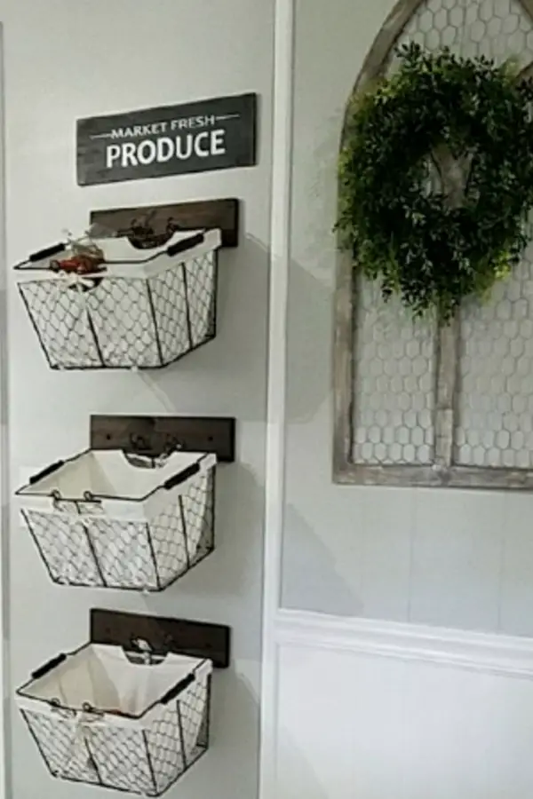 wall mounted hanging baskets ideas for fruit and vegetable storage in your kitchen