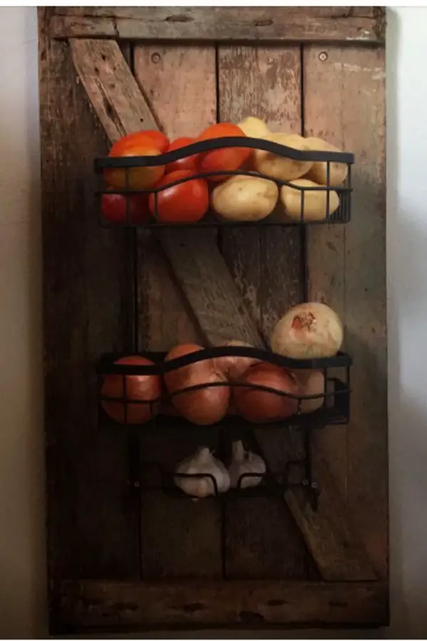 wall mounted fruit baskets for kitchens