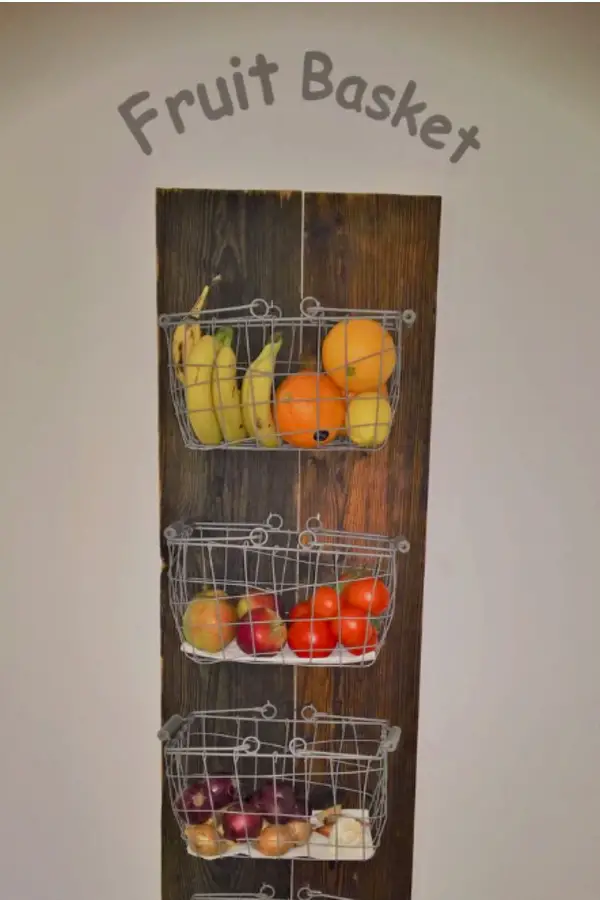 wall mounted fruit storage baskets ideas and PICTURES - 20 DIY ideas to make a wall mounted 3 tier fruit basket for your kitchen wall