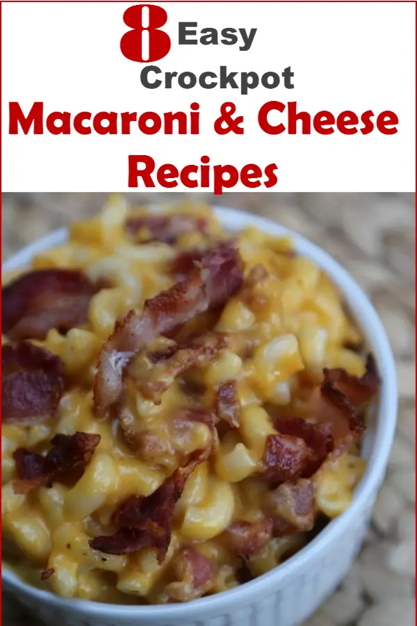 easy crockpot mac and cheese recipes that I cook at home and for get-togethers (I love cooking macaroni and cheese for a crowd – and they sure love eating it! It’s one of our favorite easy side dishes cooked in a crockpot or slow cooker.