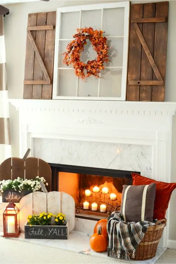 Decorating For Fall on a Budget - Unique DIY Fall Decor Ideas For The Home - Fall mantle and fireplace decorating ideas - decorating for Fall on a budget
