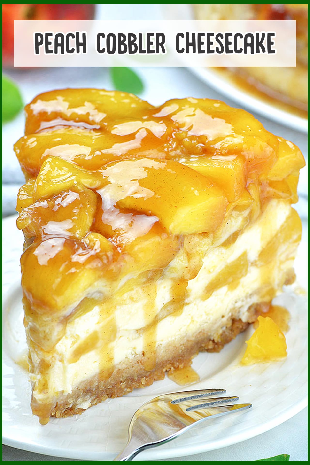 Peach Cheesecake! easy peach recipes - fresh peach dessert recipes - easy desserts to impress - easy dessert recipes with few ingredients - peach cobble recipes - yum! peach cobbler with bisquit topping, fresh peach cobbler or canned, healthy sugar free peach cobbler, peach cobbler cupcakes and peach cobbler CHEESECAKE