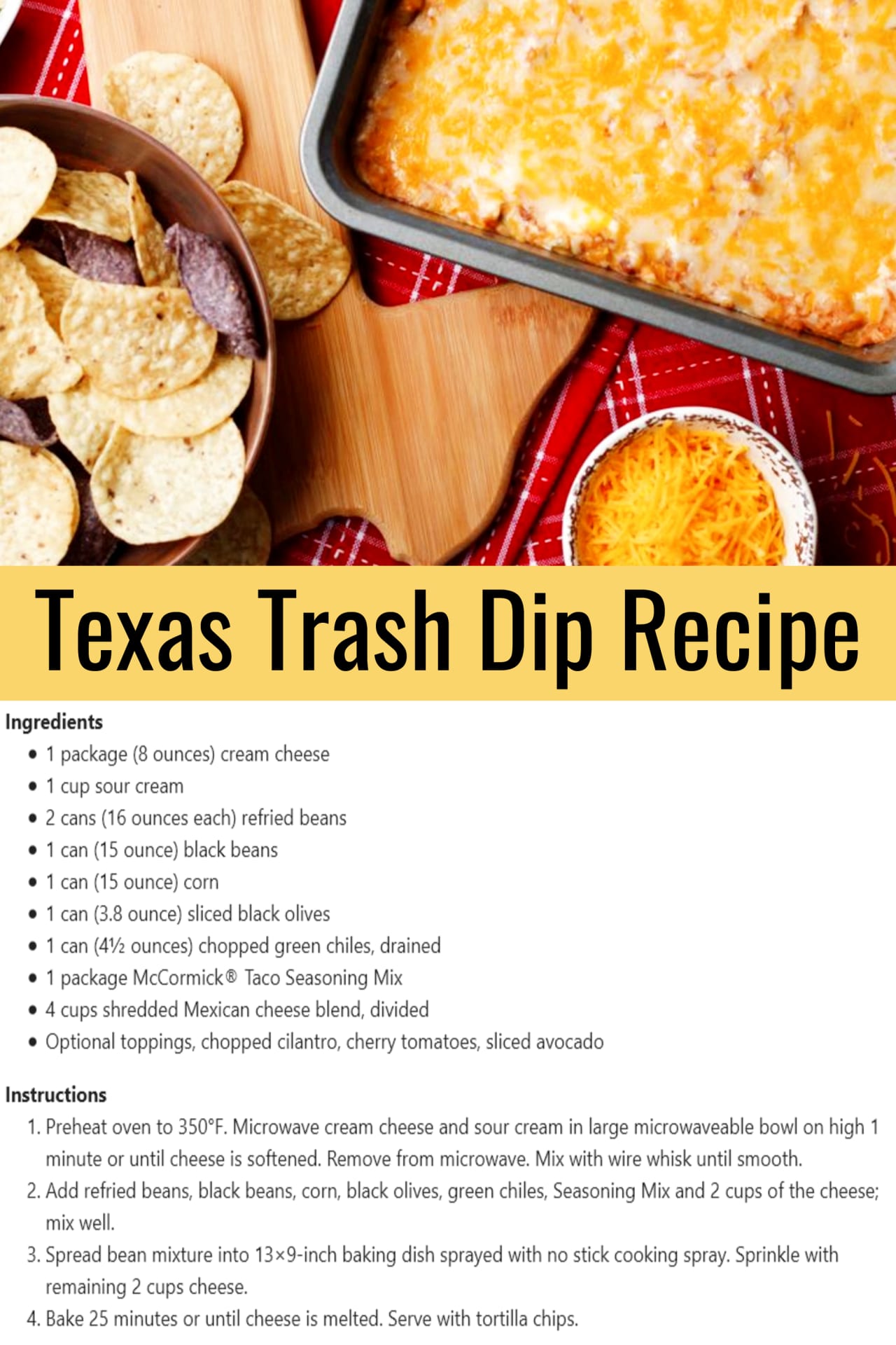 Texas Trash Dip recipe pin