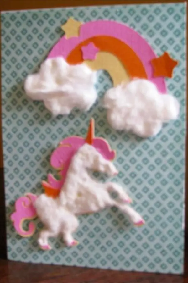 Unicorn Art Projects - Make a unicorn craft with paper and cotton balls - lots more unicorn craft ideas for kids