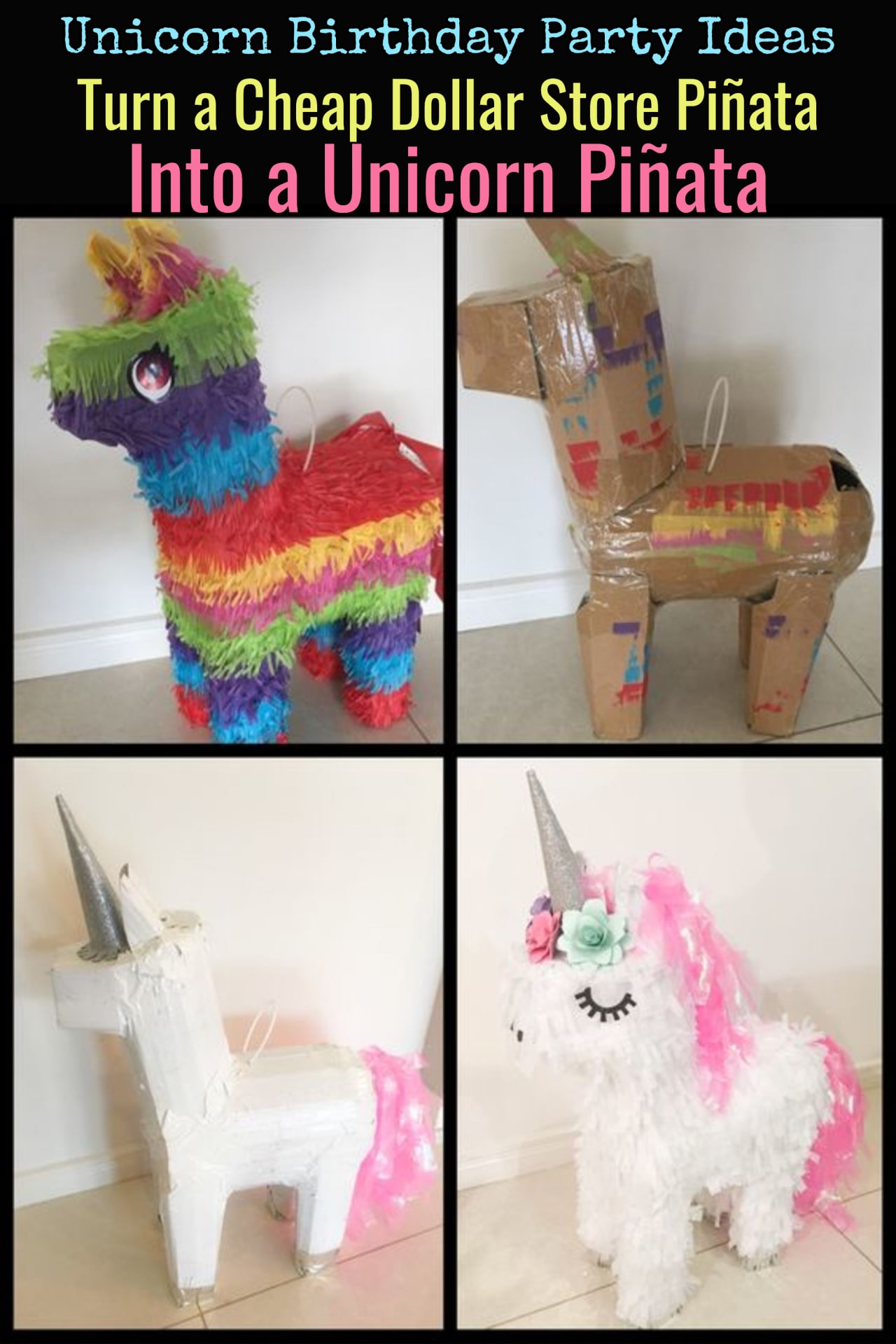 Unicorn Crafts and Unicorn Birthday Party Ideas - DIY Unicorn piñata such a genius idea!