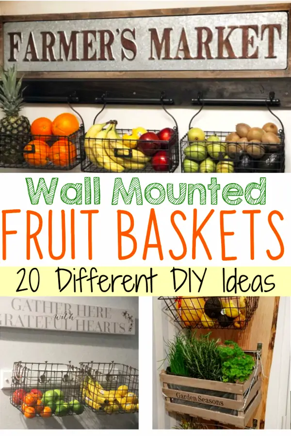 wall mounted fruit basket DIY ideas, PICTURES and tutorial to make a wall mounted fruit and vegetable basket for your kitchen wall