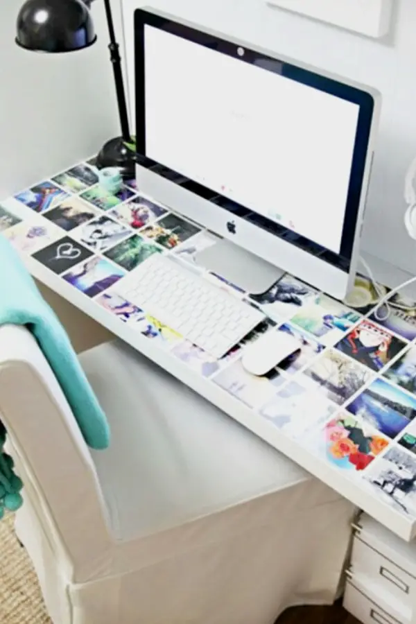 Decorate your desk with pictures of friends and family - how to decorate your room without buying anything