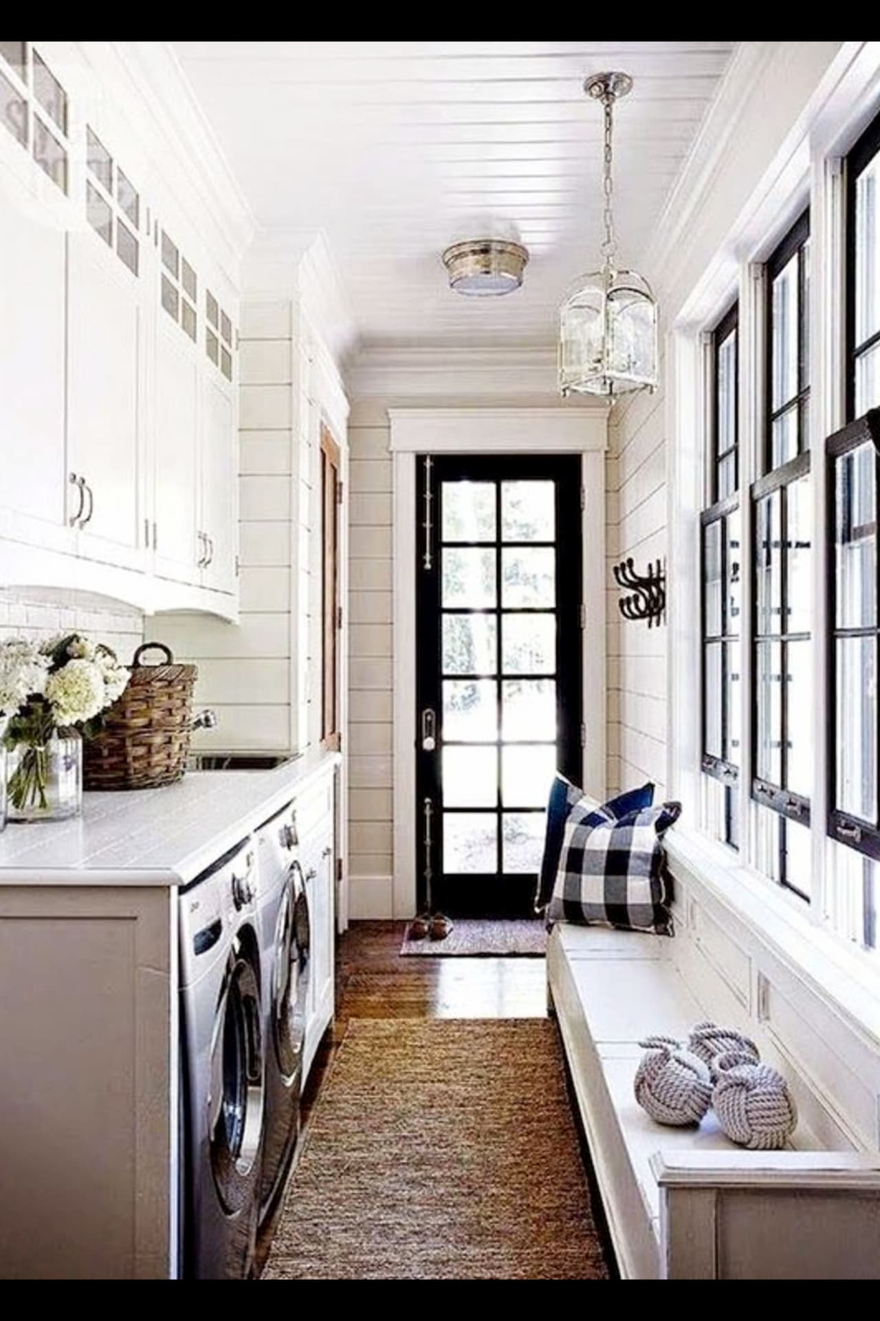 mudroom ideas - farmhouse laundry mudroom ideas