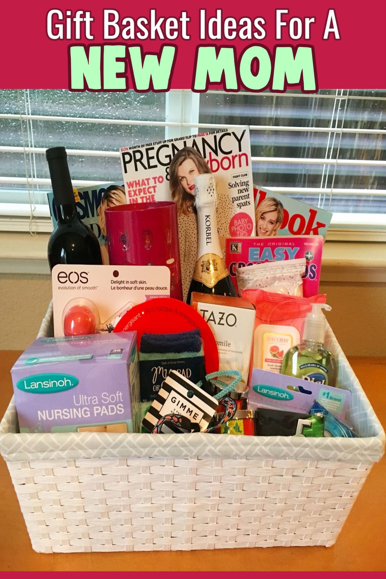 Handmade gift basket ideas for a new mom (mom-to-be) Best baby gifts! Baby shower gifts for mom not baby - unique baby shower gifts for mom to be - non baby gifts for new moms - practical baby shower gifts and trendy baby gifts and more best baby gifts for new moms