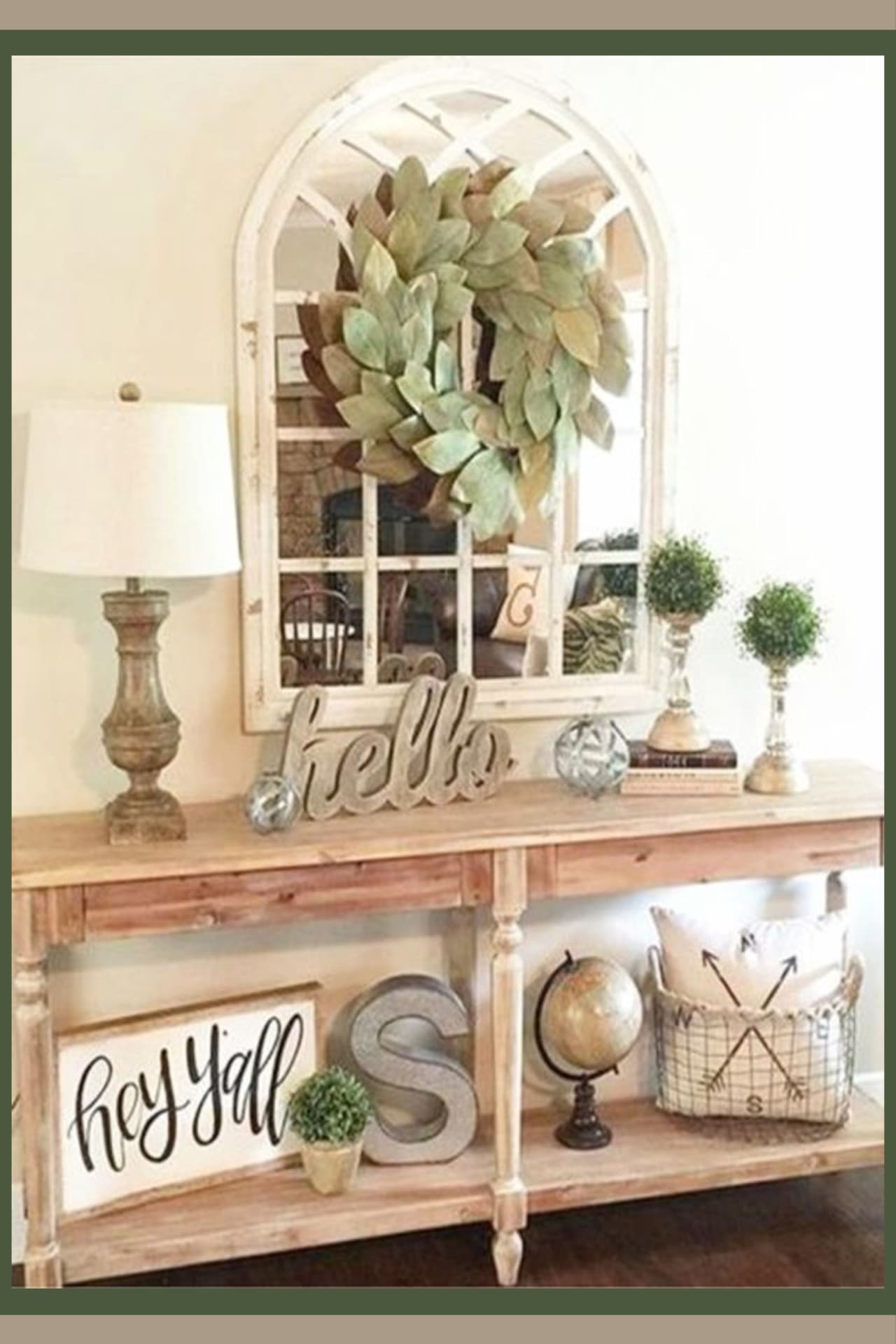 Foyer Decorating Ideas - farmhouse entryway idea - easy DIY entryway decorating ideas for a small foyer or apartment entryway