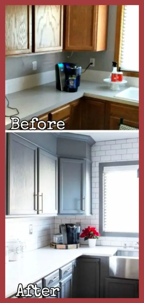 Small kitchen ideas! Space saving small kitchen remodel before and after paint and storage and organization updates