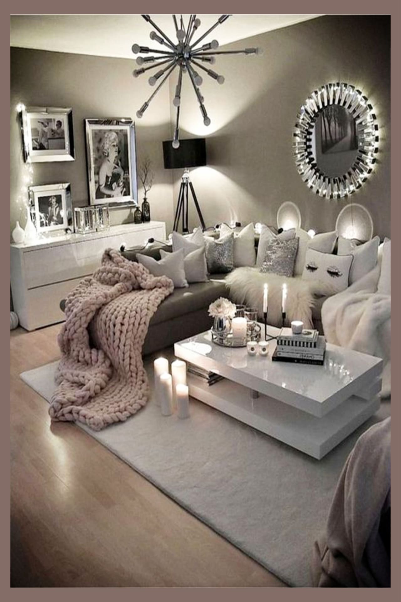 Warm and Cozy gray living room - love these colors for my living room!