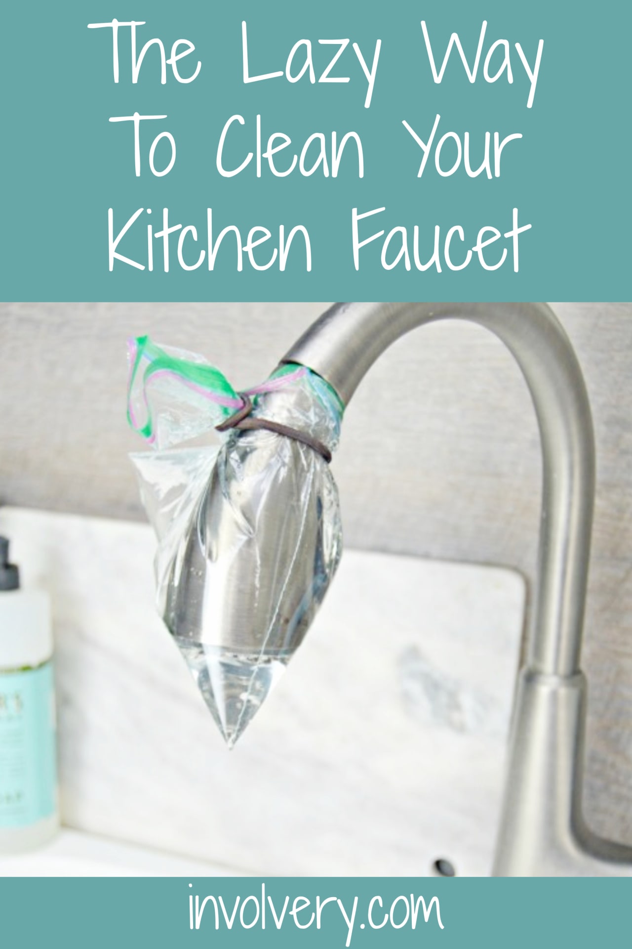 kitchen cleaning hacks - Lazy CLeaning Hacks!  This kitchen cleaning hack is a borderline genius life hack for cleaning your kitchen faucet the simple and lazy way!