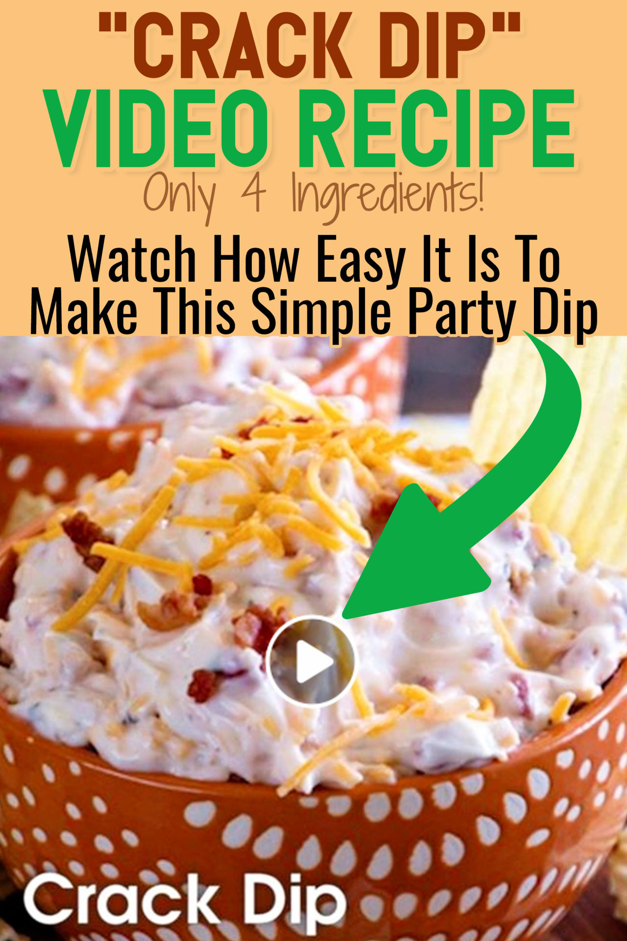 Party Dips Easy Crowd Pleasers - this Super Simple crowd pleasing appetizer is Homemade Ranch Dip Recipe for Chips and has only 4 ingredients - bacon, cheese, sour cream and Hidden Valley ranch dip mix.  Families LOVE it - makes easy party food for a crowd - if you need easy make ahead chip dip recipes for your party appetizers for your BBQ cookout, holiday party, baby or wedding shower, potluck, family reunion, summer neighborhood block party or for any party with a large group - this party dip video recipe is a crowd pleaser!