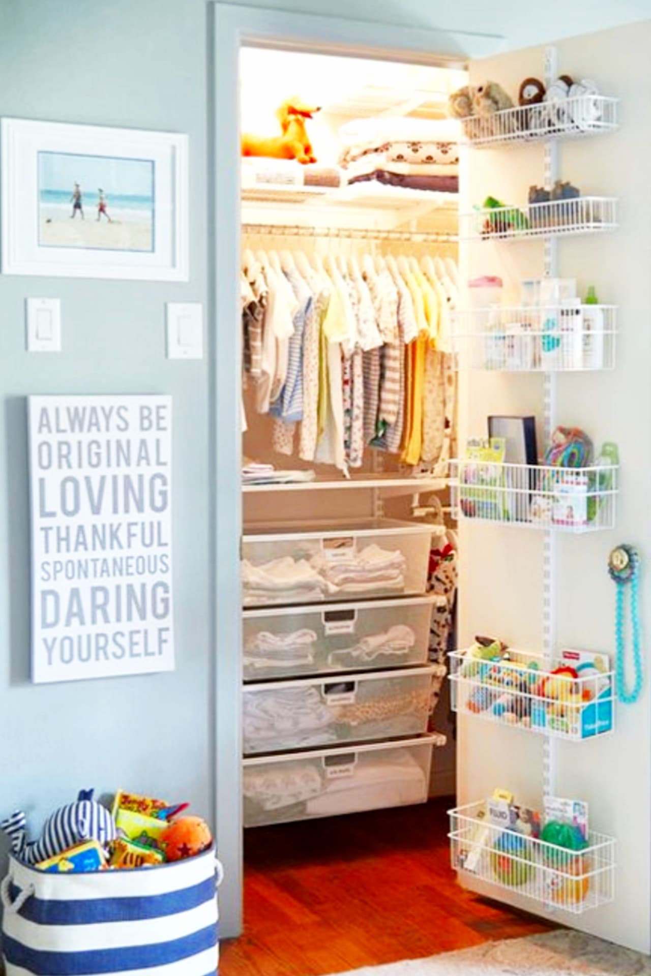 very small nursery closet organization ideas