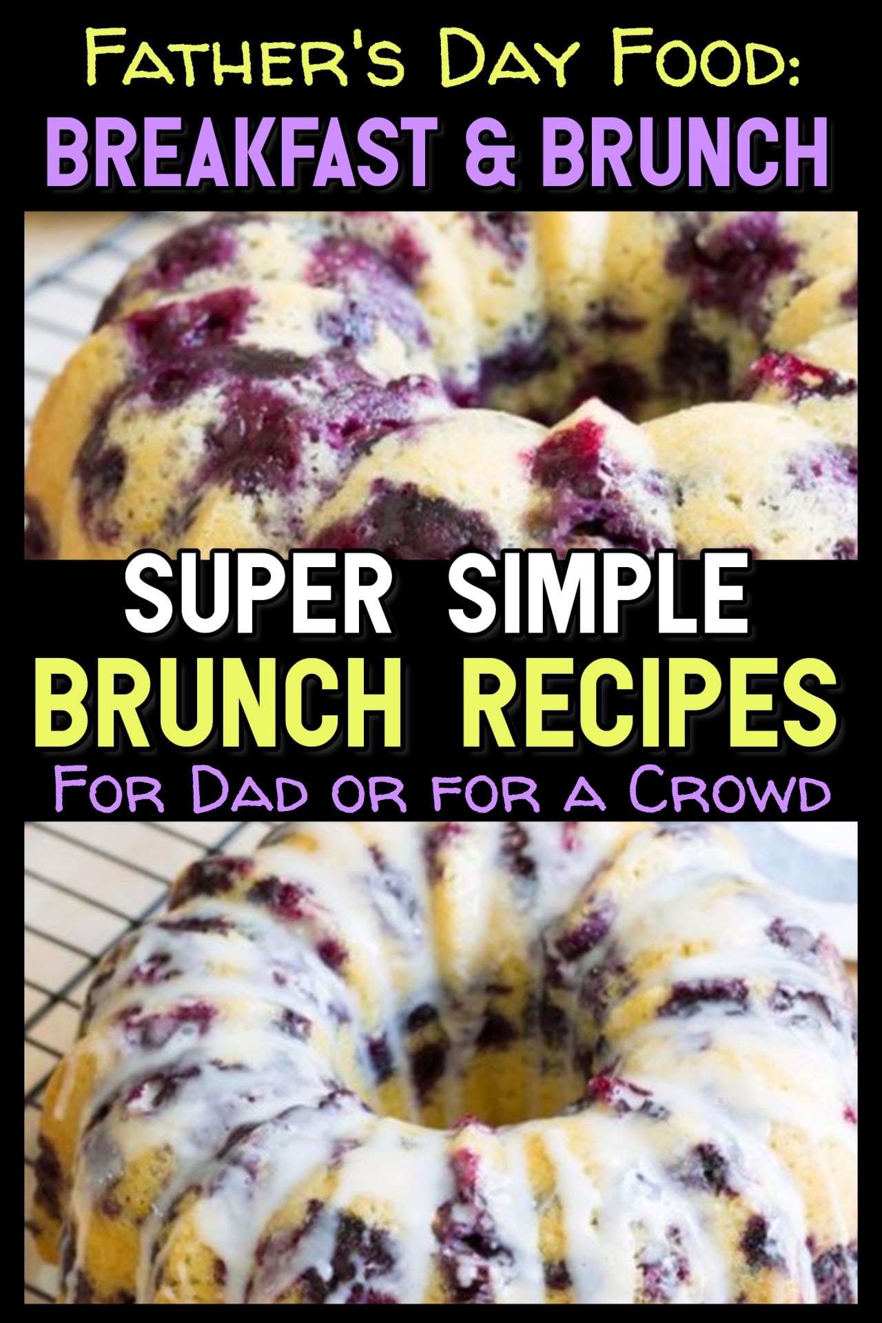 Fathers Day Brunch and Breakfast Ideas For Dad or For a Crowd. What to cook for Father's Day breakfast for dad or breakfast for a crowd? These brunch recipes are perfect for breakfast in bed for dad or for your family Fathers Day brunch get-together!  Make ahead breakfast casserole recipes and easy make ahead brunch food recipes and ideas.