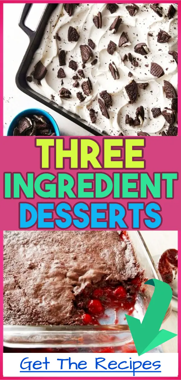 3 Ingredient Desserts - Easy Desserts With Few Ingredients. Desserts in a HURRY! Easy make ahead desserts for a crowd. Try these quick & easy dinner desserts - Sweet casserole desserts recipes - dump 3 ingredients for these desserts in a casserole dish. These potluck desserts are crowd pleasers - impressive desserts for church, Christmas, work, Thanksgiving, Holiday party, brunch, Easter, etc. Simple NO TIME desserts to make night before & easy last minute desserts for a party or for a crowd
